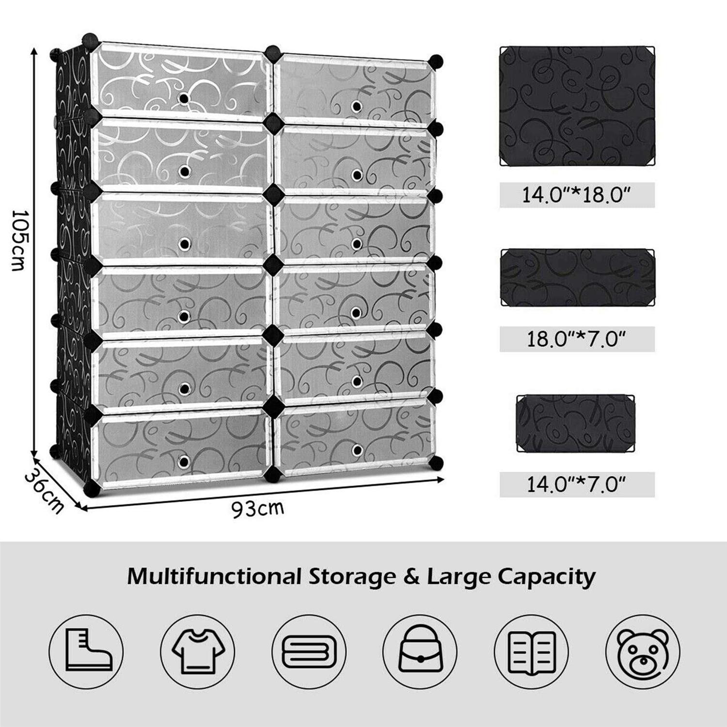 Costway 12 Cubic Portable Shoe Rack Shelf Cabinet Storage Closet Organizer - Image 5