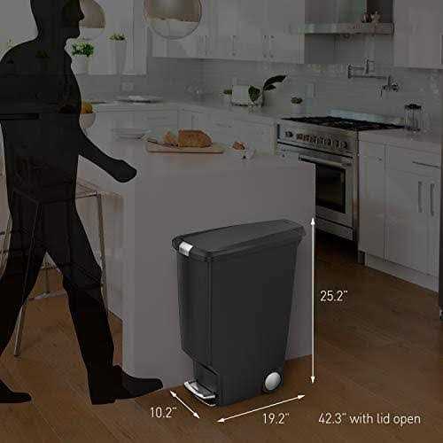 simplehuman 40 Liter / 10.6 Gallon Slim Kitchen Step Trash Can With Secure Slide Lock - Image 4