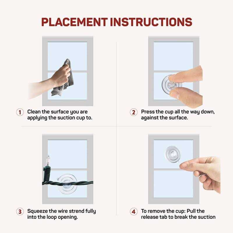 SEWANTA Christmas Light Suction Cups Mini Light Suction Cup Hooks - Image 4