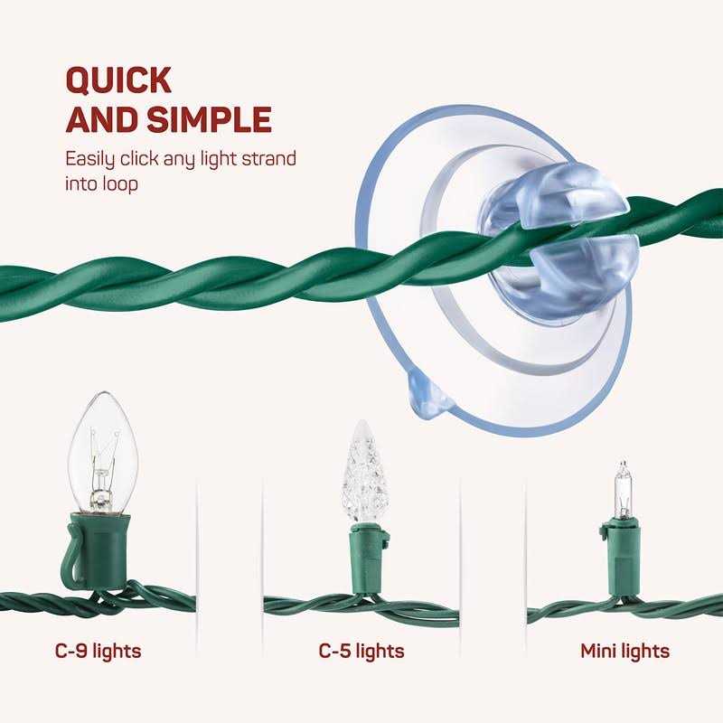 SEWANTA Christmas Light Suction Cups Mini Light Suction Cup Hooks - Image 5