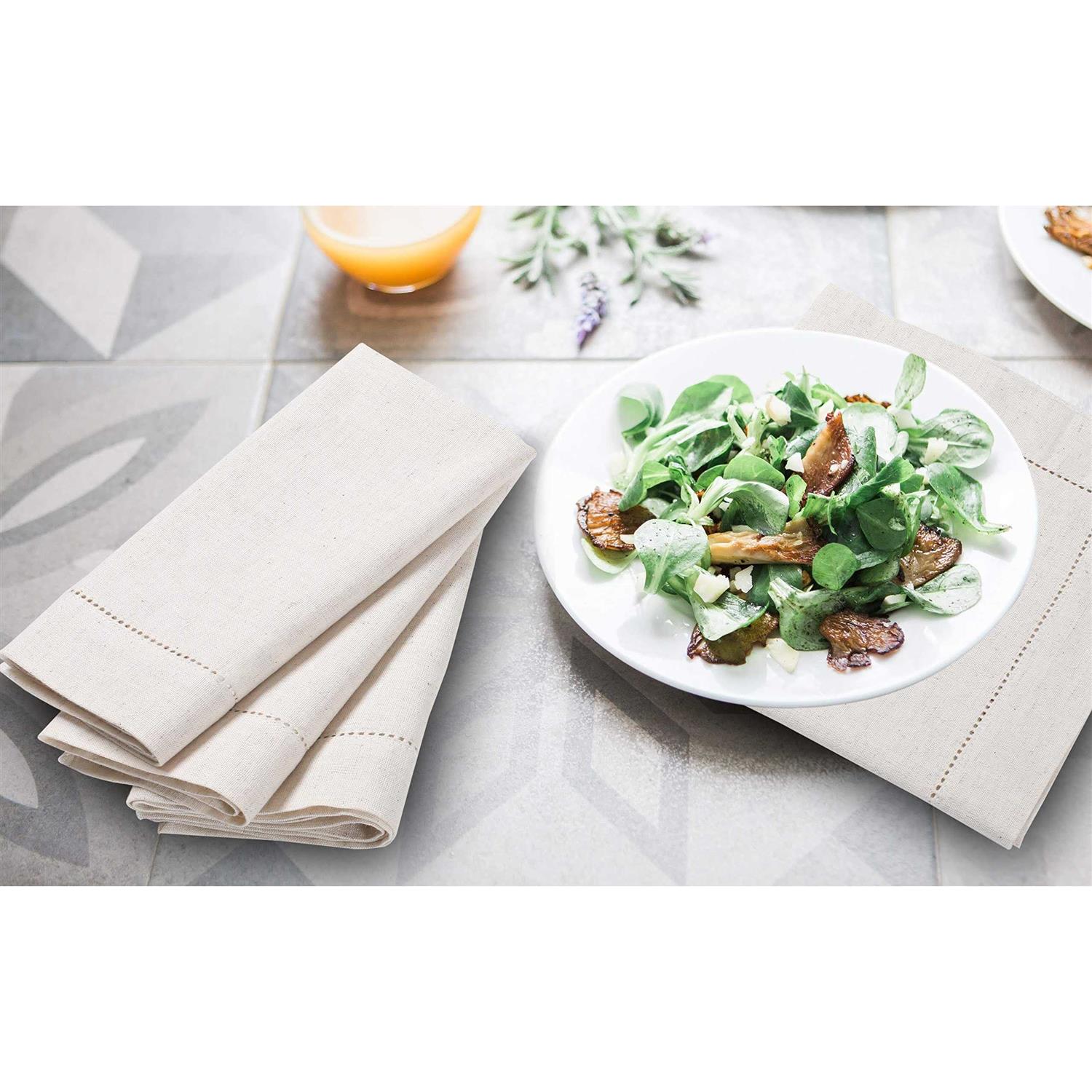light & pro Linen Napkins,Flax Linen Napkins Hemstitched Linen Napkins,Cloth Napkins,Dinner Napkins Cloth,Cloth Napkins Set of 12,Linen Nap - Image 5