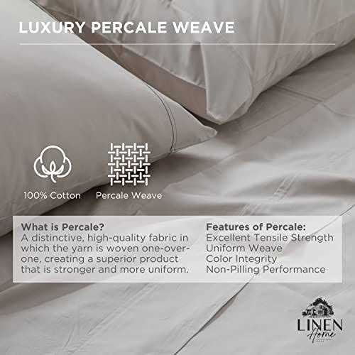 Linen Home 100% Cotton Percale Sheets Size Deep Pocket 4 Piece - Image 5