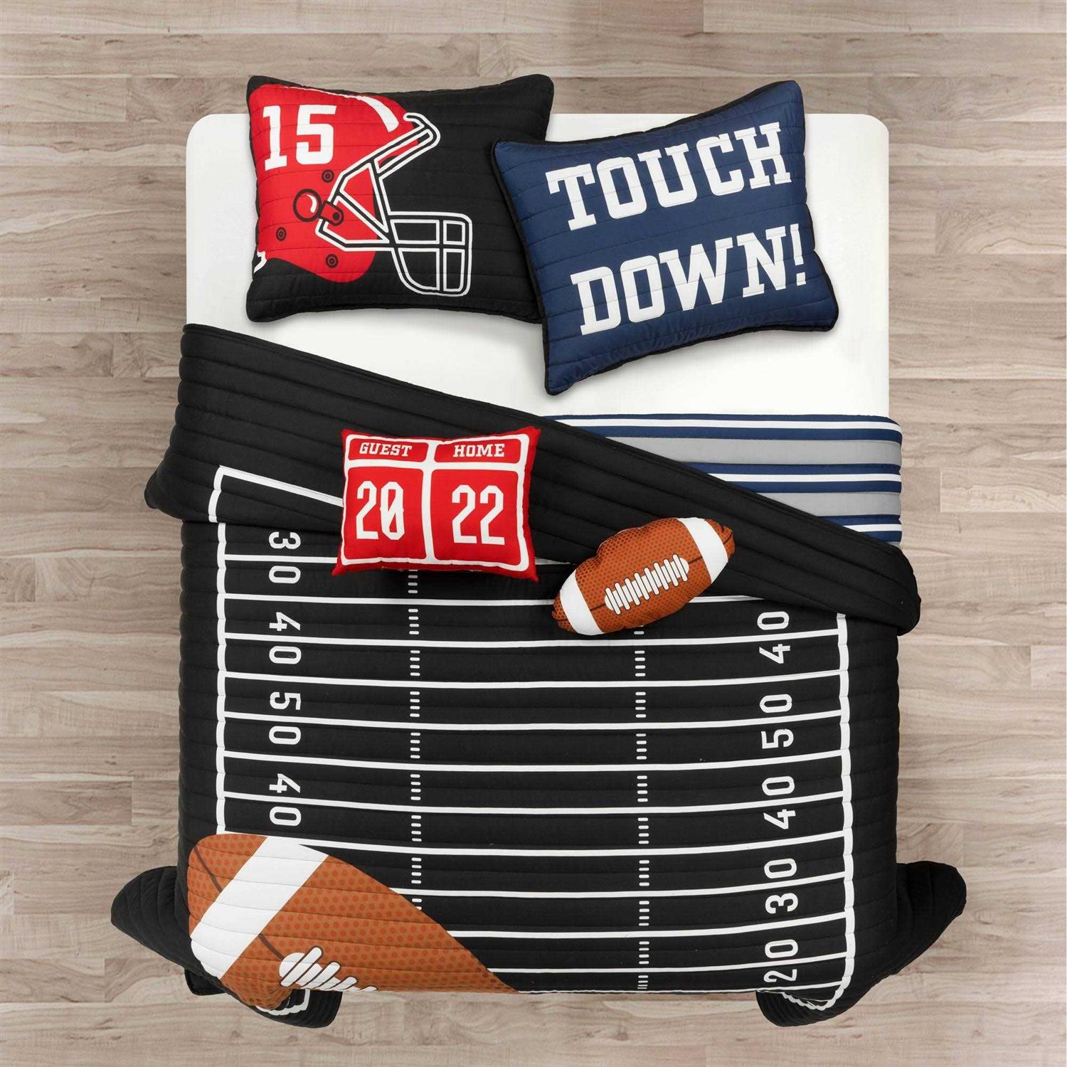 Lush Decor American Football Reversible Oversized Kids Quilt Set - Image 5