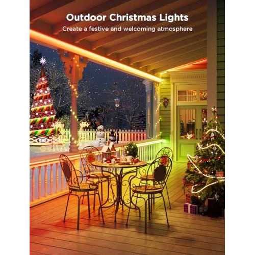 Govee Outdoor LED Strip Lights Waterproof 98.4ft Christmas Decorations WiFi RGBIC Outdoor LED Strip Lights Work with Alexa - Image 3