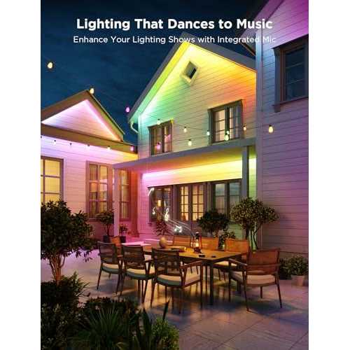 Govee Outdoor LED Strip Lights Waterproof 98.4ft Christmas Decorations WiFi RGBIC Outdoor LED Strip Lights Work with Alexa - Image 4
