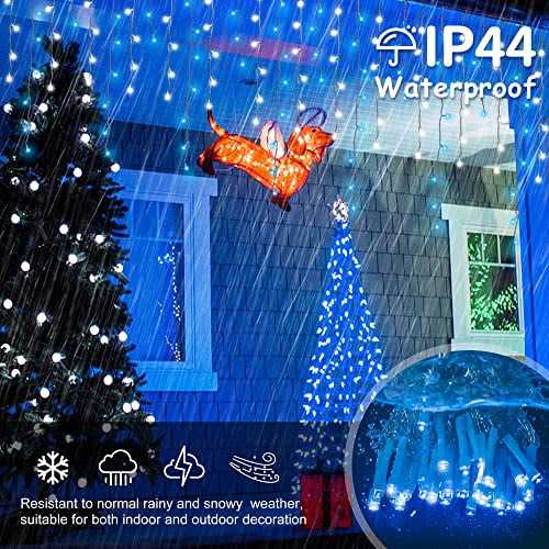 oopswow Icicle Lights Outdoor 33ft 8 Modes Fairy String - Image 3