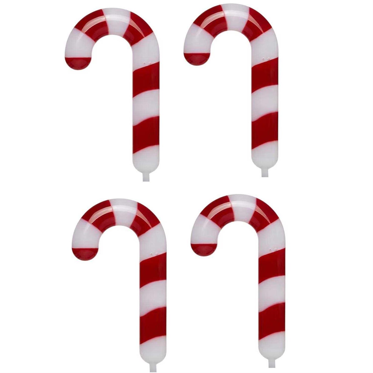 GE StayBright 4-Marker White Candy Cane Christmas Pathway Markers - Image 4