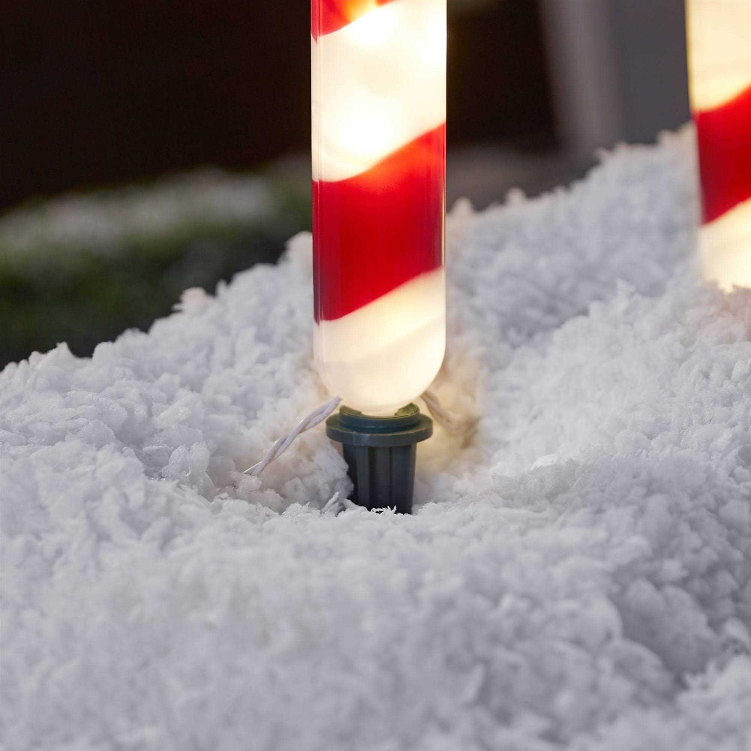 GE StayBright 4-Marker White Candy Cane Christmas Pathway Markers - Image 5
