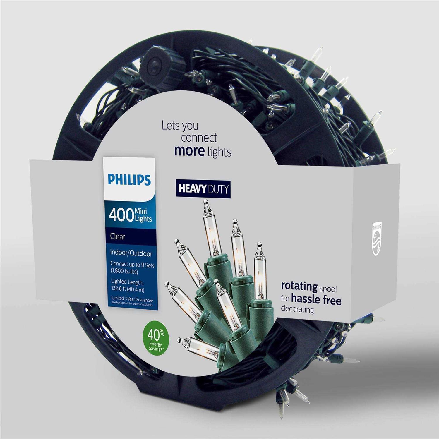 Philips 400ct Clear Heavy Duty Mini String Christmas Lights - Image 3