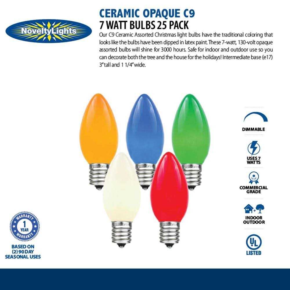 Novelty Lights 25 Pack C9 Outdoor Christmas Replacement Bulbs - Image 4