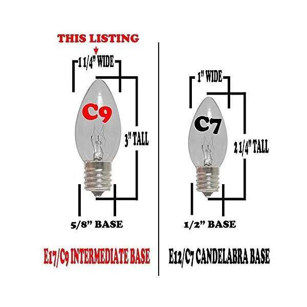 Novelty Lights 25 Pack C9 Outdoor Christmas Replacement Bulbs - Image 4