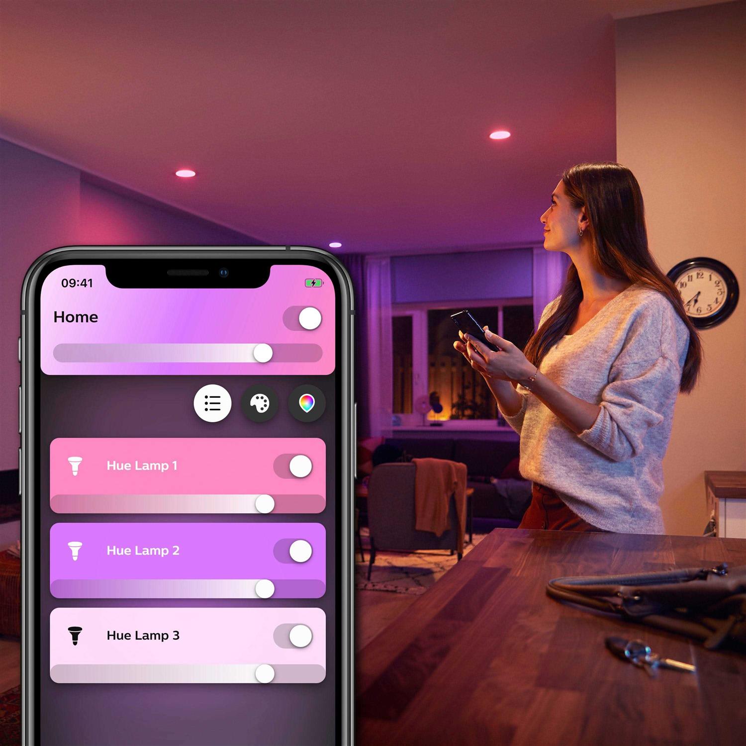 Philips Hue White & Color Ambiance BR30 Bluetooth Smart LED Bulb - Image 3