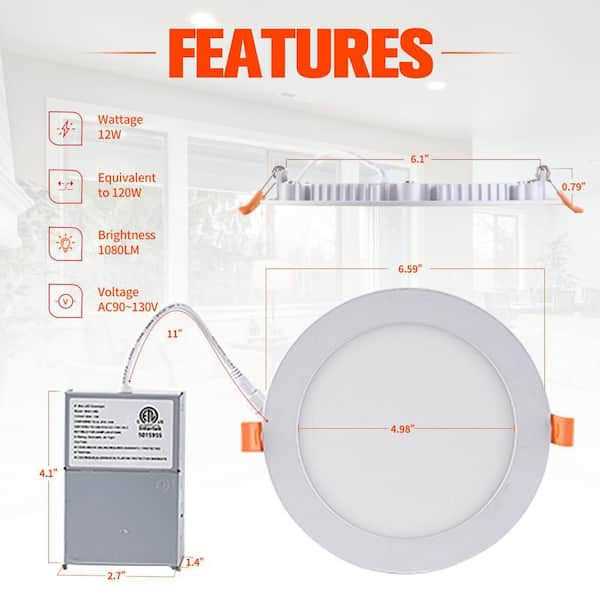 Maxax Canless Ultra-Thin CCT 3000K Remodel Integrated LED Recessed Light Kit - Image 3