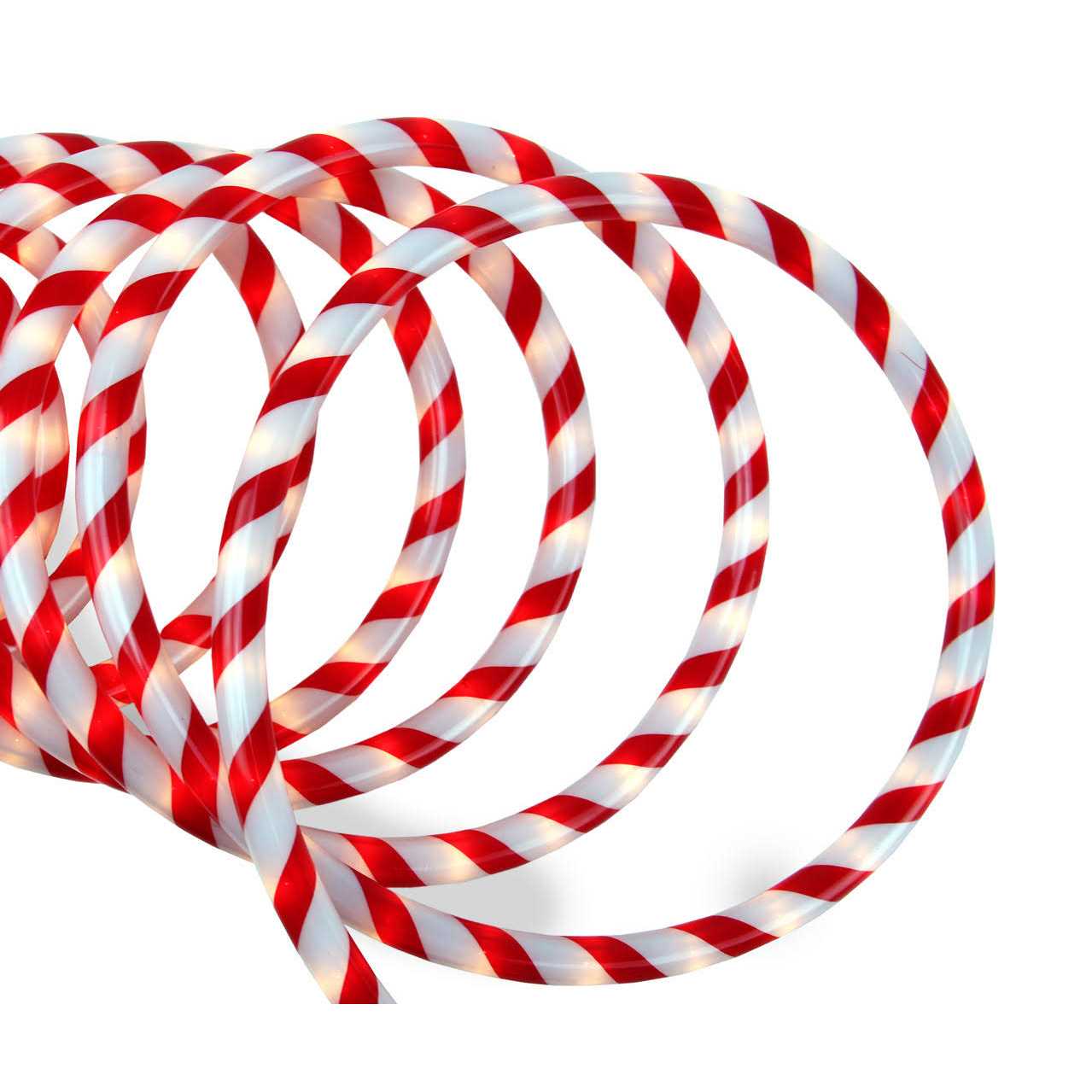 Northlight 18' Red and White Striped Candy Cane Christmas Rope Light - Image 3