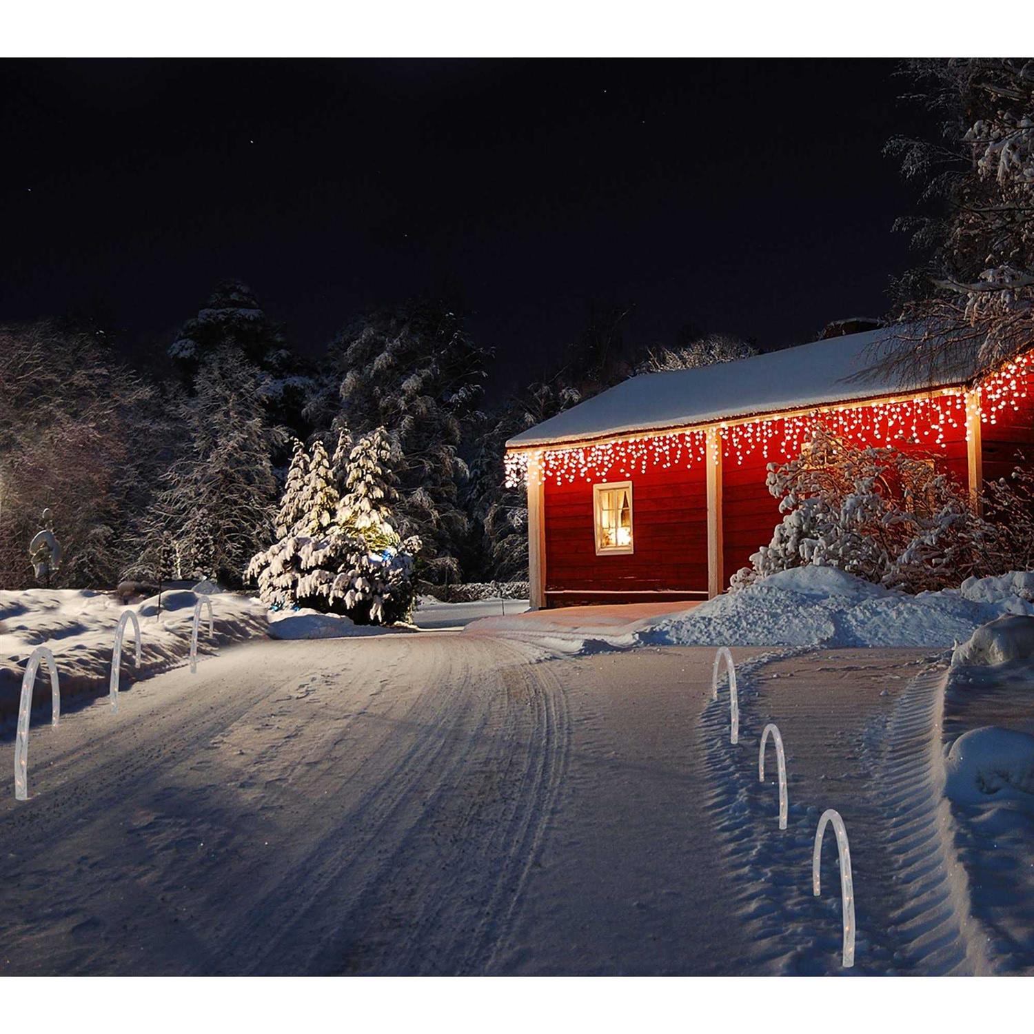 Northlight Set of 3 Clear Lighted Christmas Arch Pathway Markers - Image 3