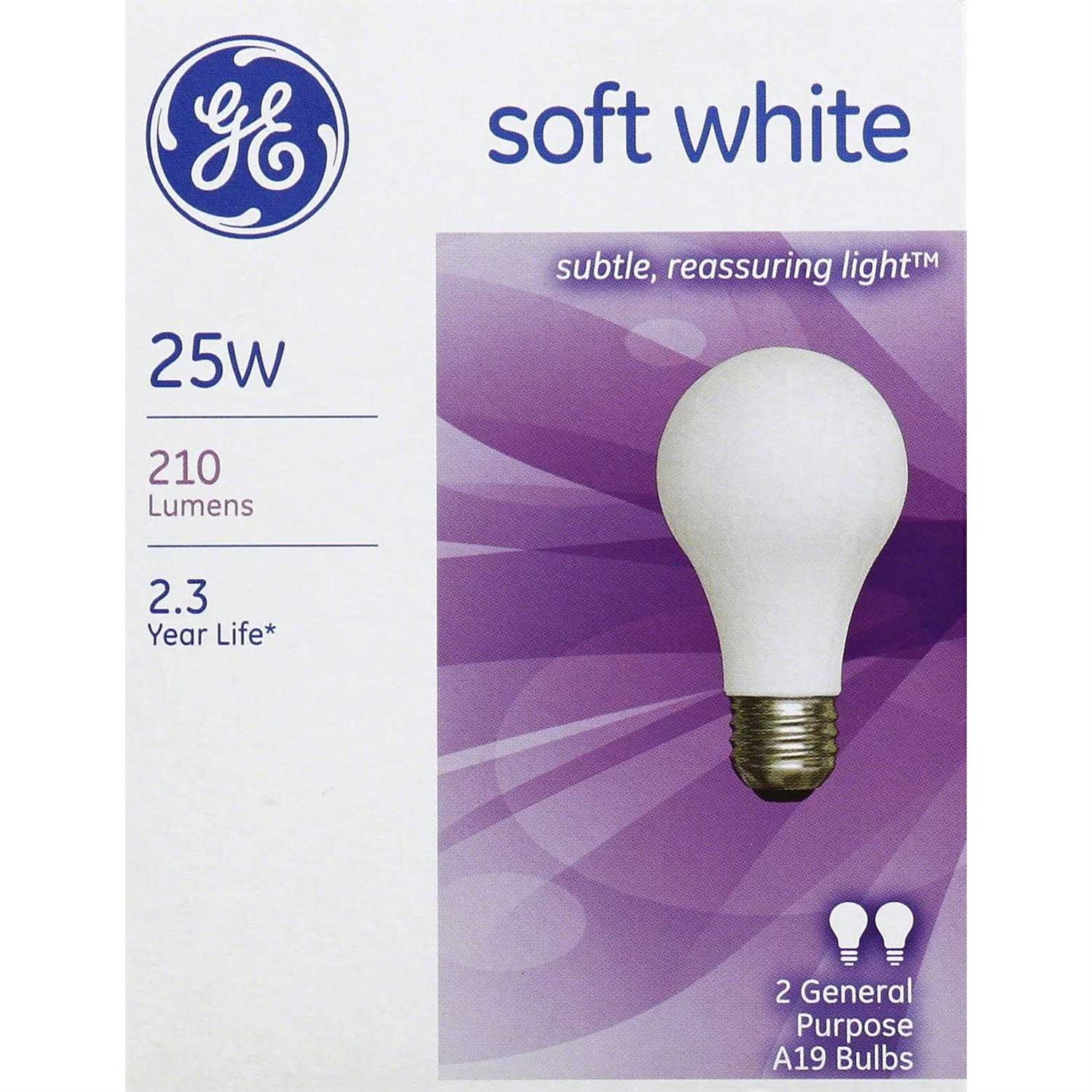 GE General Purpose Light Bulbs, Soft White, 25W - 2 pack - Image 5