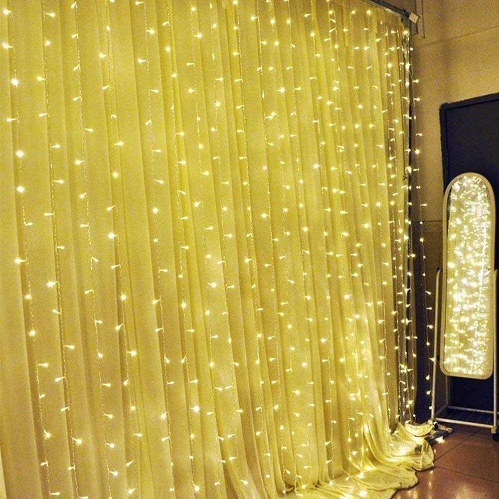 geanmoki 306 led Window Curtain String Light Wedding Party Home Garden Bedroom Outdoor Indoor Wall Decorations - Image 3