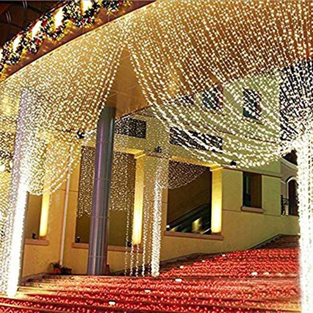 geanmoki 306 led Window Curtain String Light Wedding Party Home Garden Bedroom Outdoor Indoor Wall Decorations - Image 5