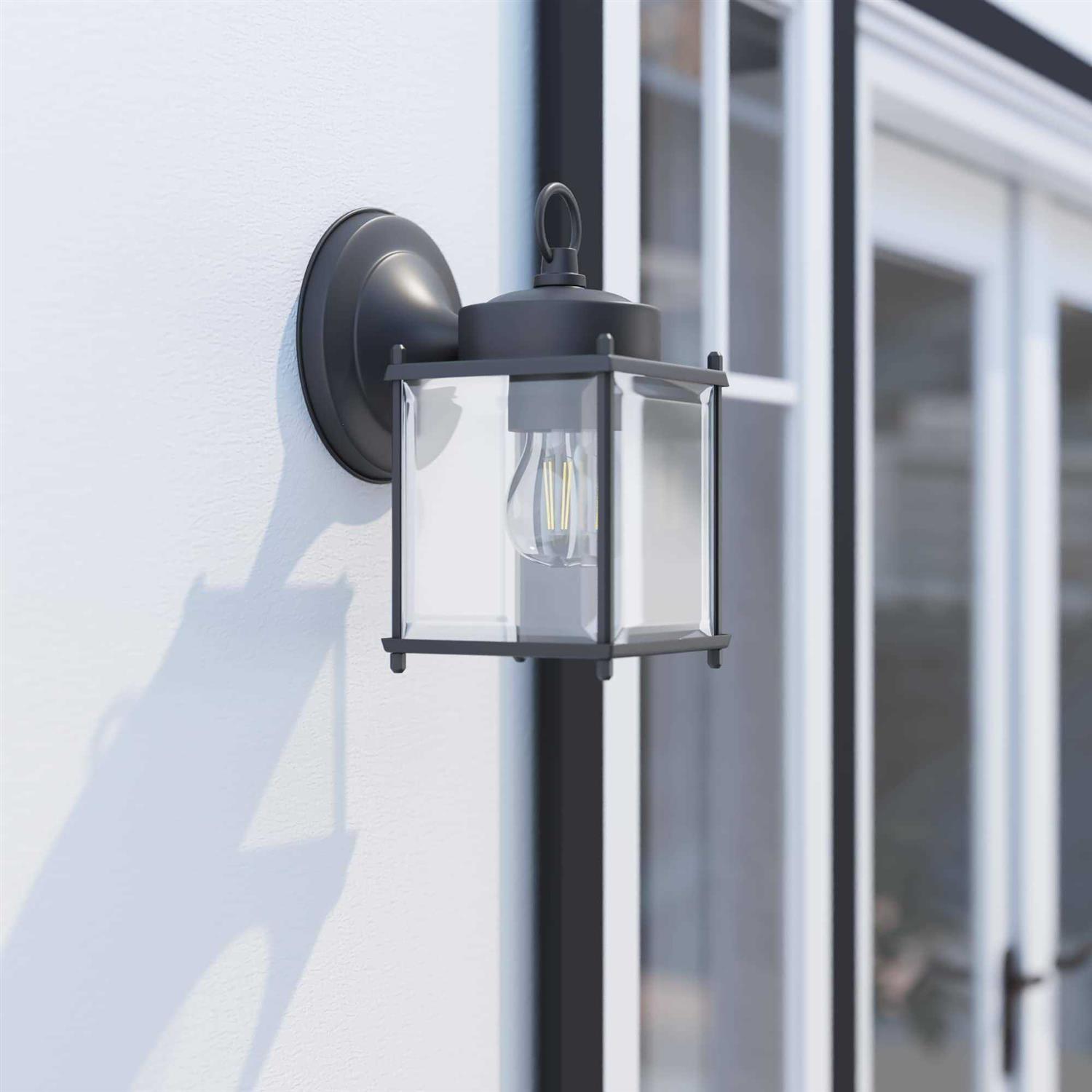 Portfolio 8.25-in H Black Medium Base (e-26) Outdoor Wall Light - Image 3