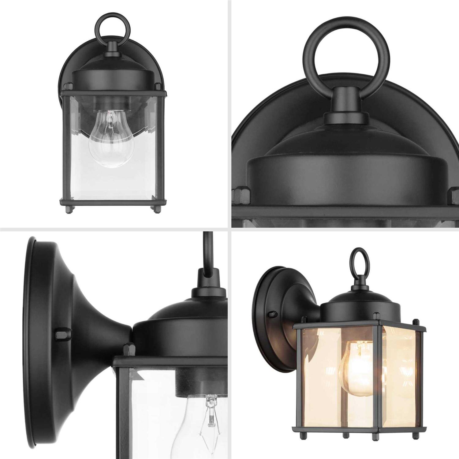 Portfolio 8.25-in H Black Medium Base (e-26) Outdoor Wall Light - Image 4