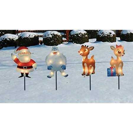 Northlight Set of 4 Pre-Lit Rudolph the Red-Nosed Reindeer Pathway Markers - Image 3