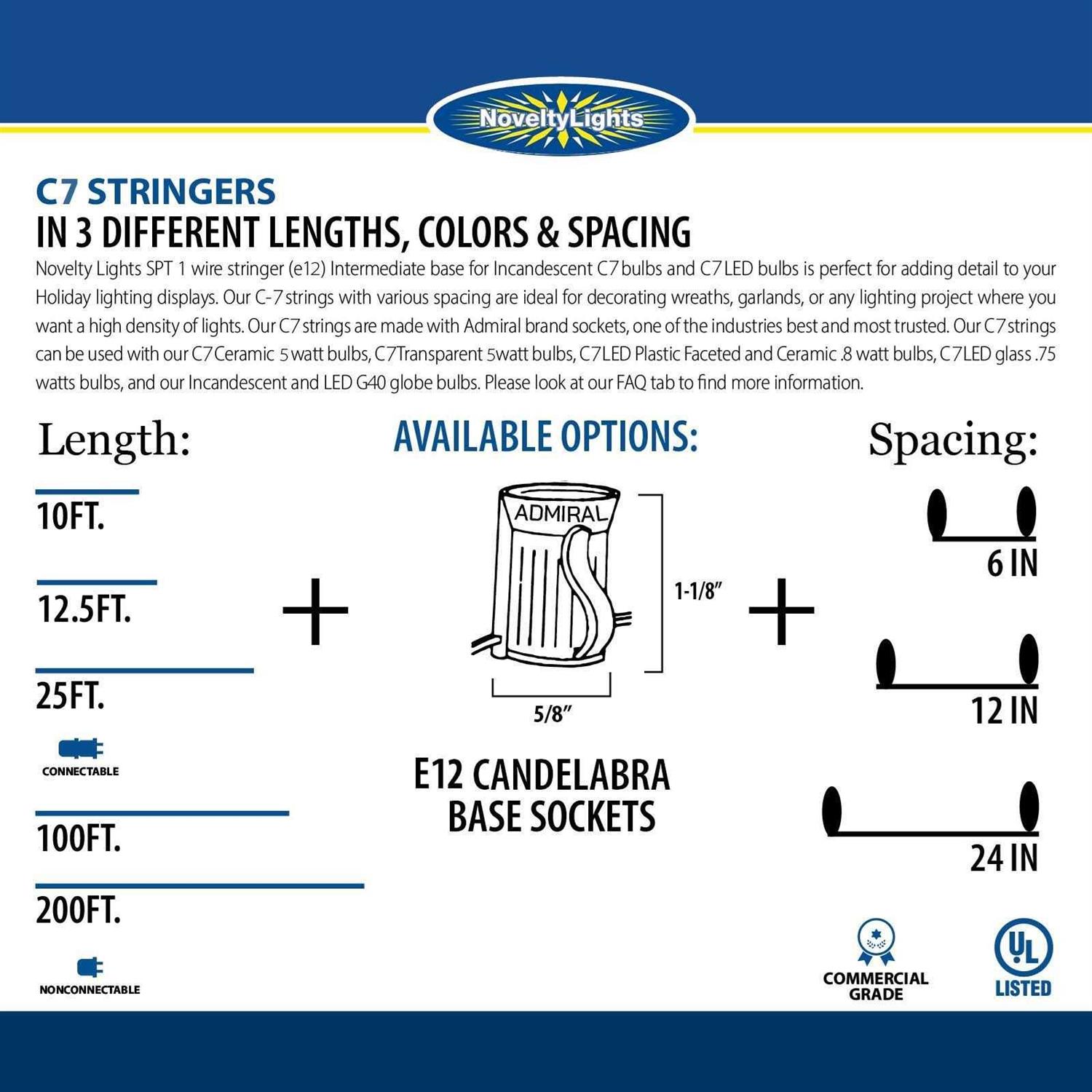 Novelty Lights C7 Outdoor String Light Christmas Stringer - Image 5