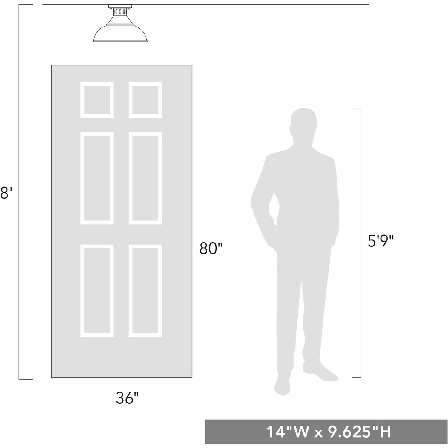 Golden Lighting Kinsley 1 Light Semi-Flush 0865-SF AGV - Image 4