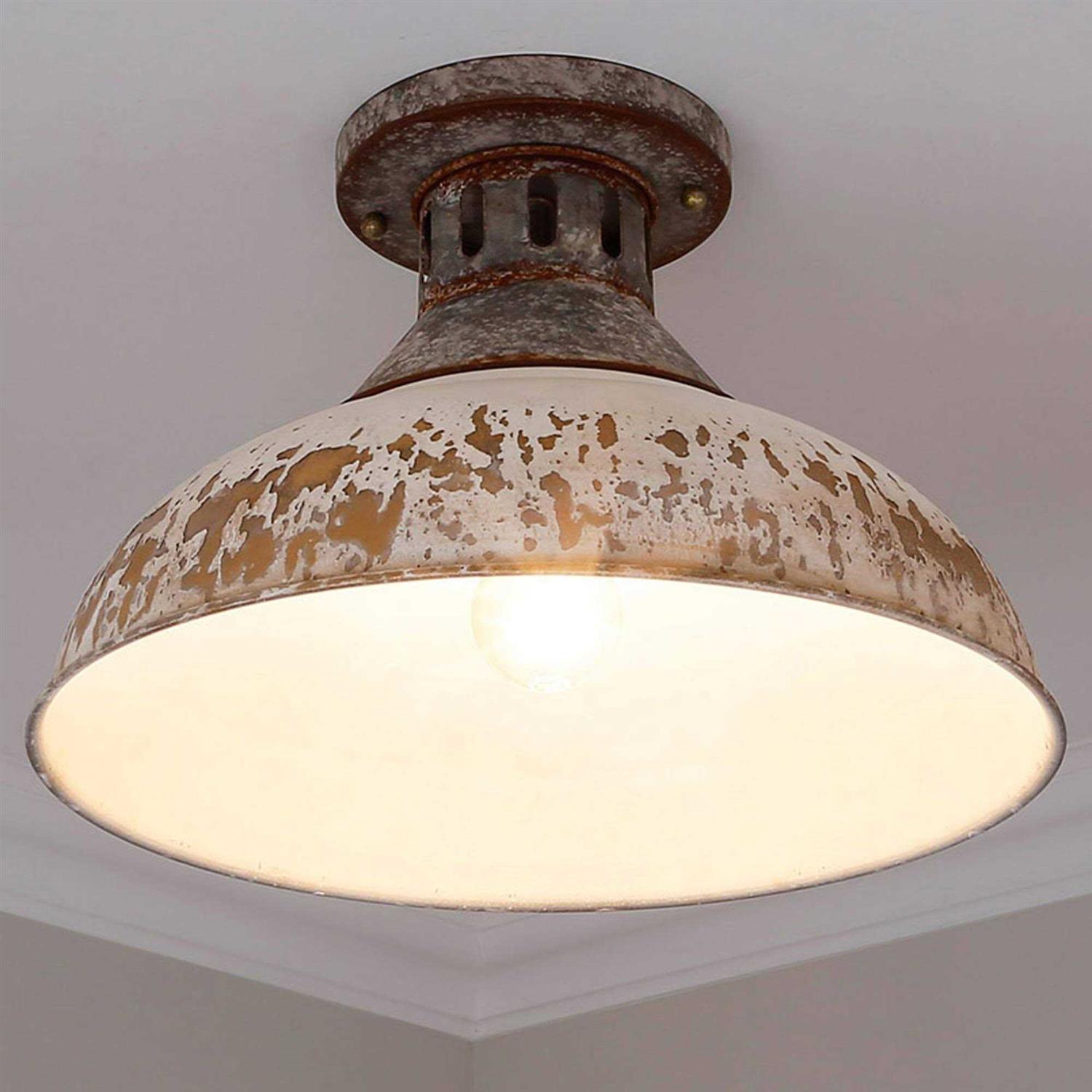 Golden Lighting Kinsley 1 Light Semi-Flush 0865-SF AGV - Image 4