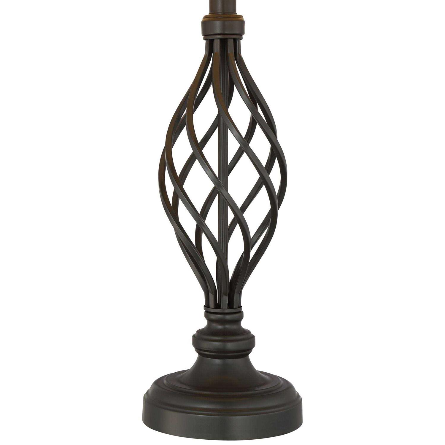 Franklin Iron Works Annie Modern Industrial Table Lamps 28 Tall Set of 2 Iron Cream Tapered Drum Shade for Bedroom Living Room - Image 3