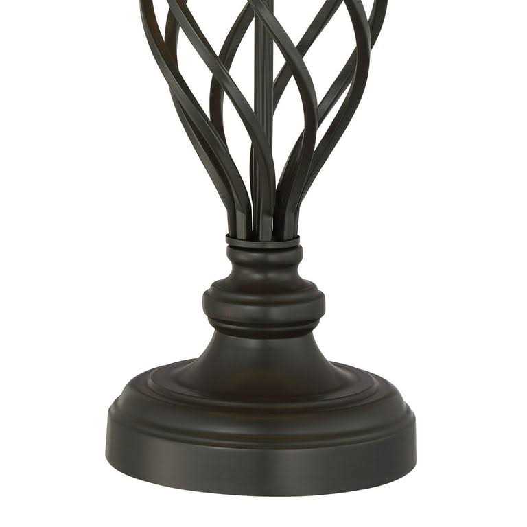 Franklin Iron Works Annie Modern Industrial Table Lamps 28 Tall Set of 2 Iron Cream Tapered Drum Shade for Bedroom Living Room - Image 4