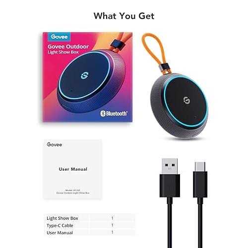 Govee Outdoor Light Show Box, Bluetooth Smart Group Control 10 Devices, IP65 Waterproof, Battery Powered, USB Charged, Support Outdoor and Indoor - Image 3