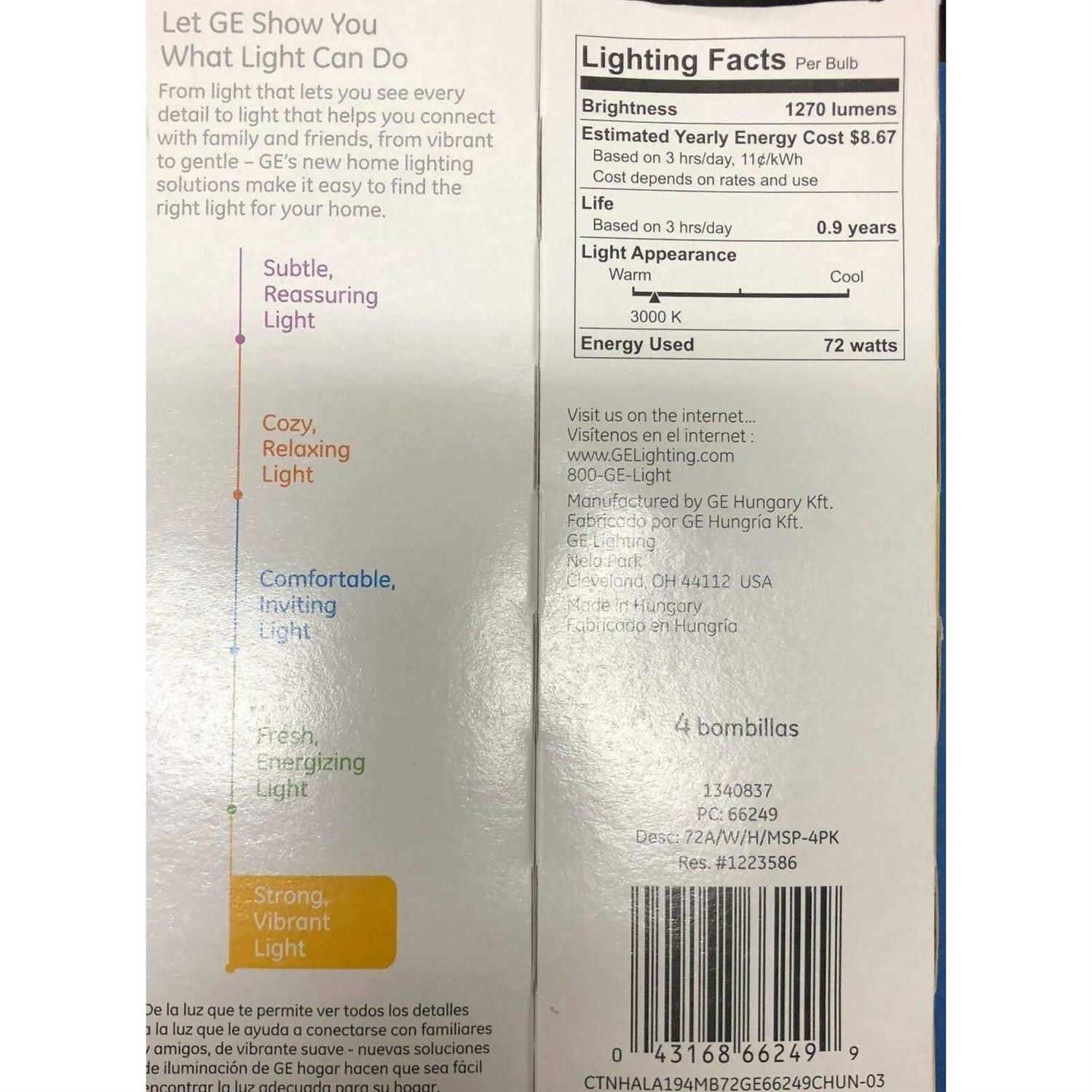 GE Halogen Bulb Globe 72 Watts - Image 3