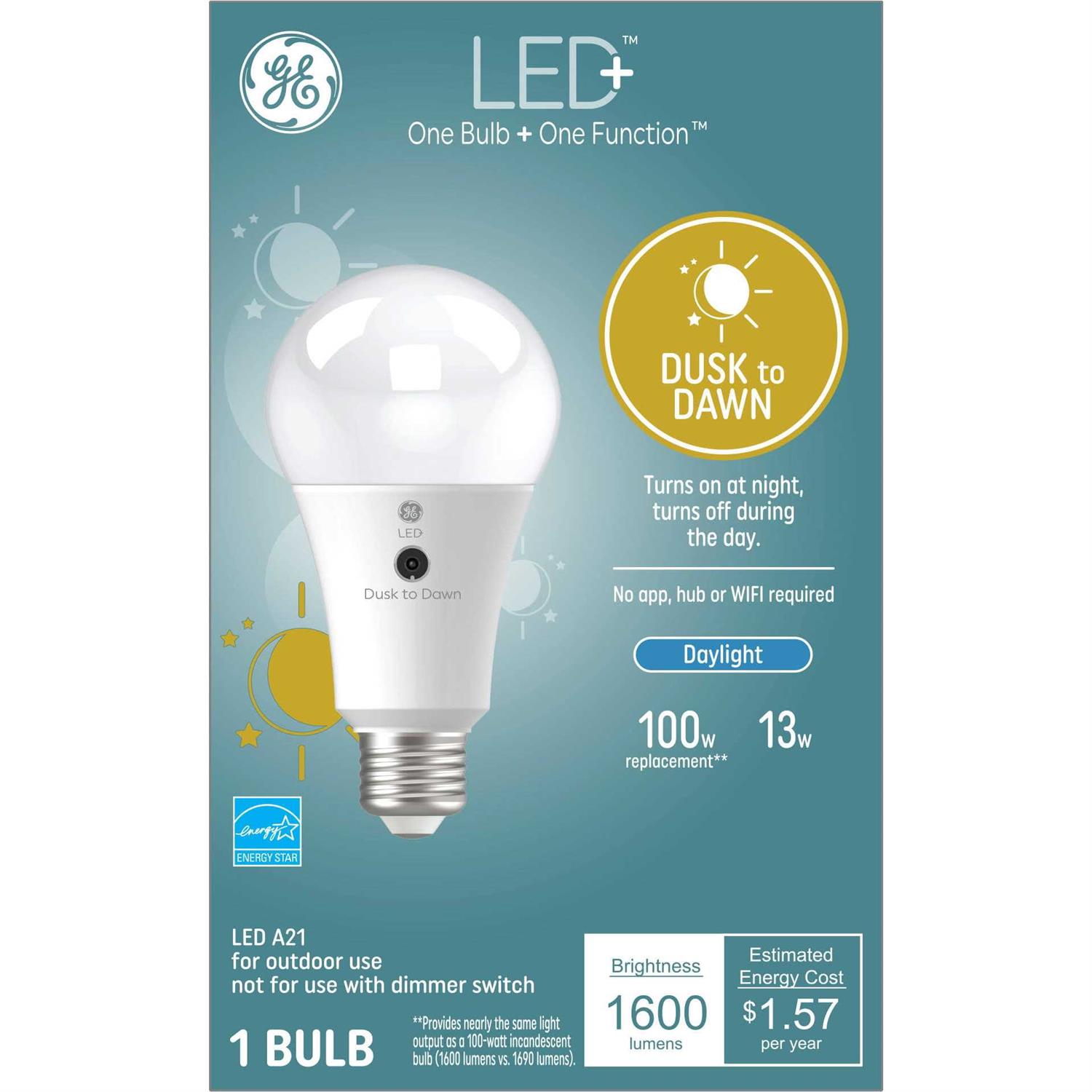 GE LED+ Dusk to Dawn 100-Watt EQ A21 Daylight LED Light Bulb - Image 4