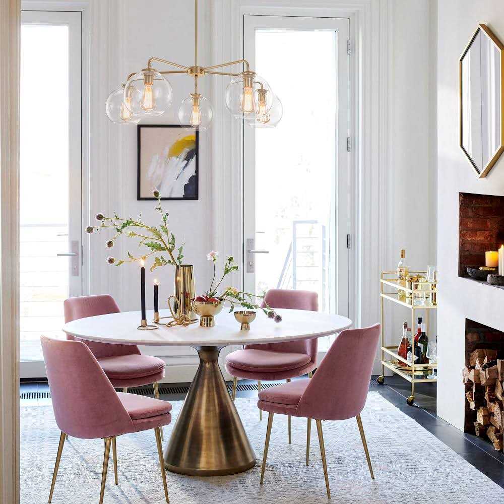 Mercer41 Bonnay 5 Light Sputnik Sphere Modern Glass Bubble Chandelier Base Finish - Image 4