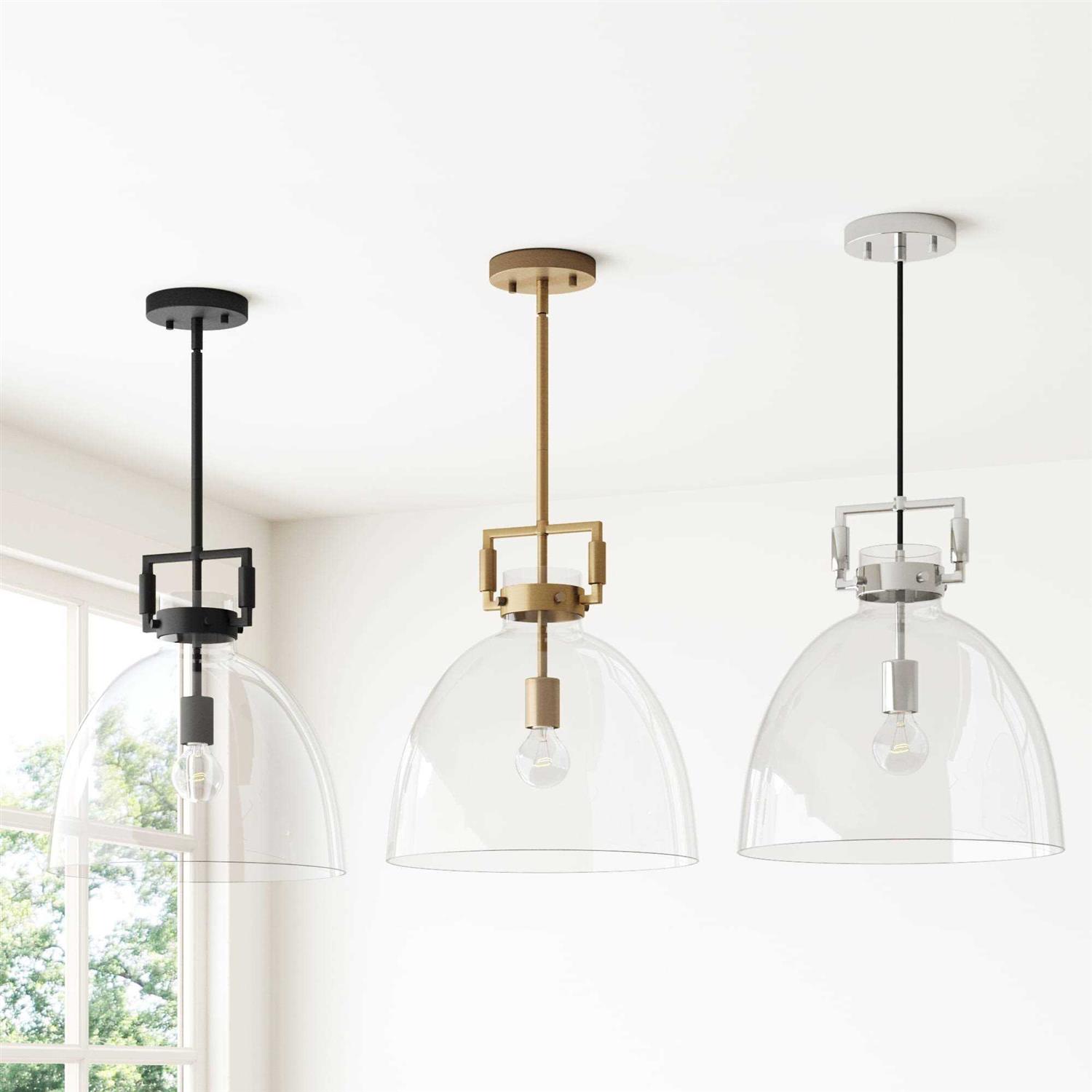 Nathan James Leigh Glass Dome Shade Pendant Ceiling Light - Image 3