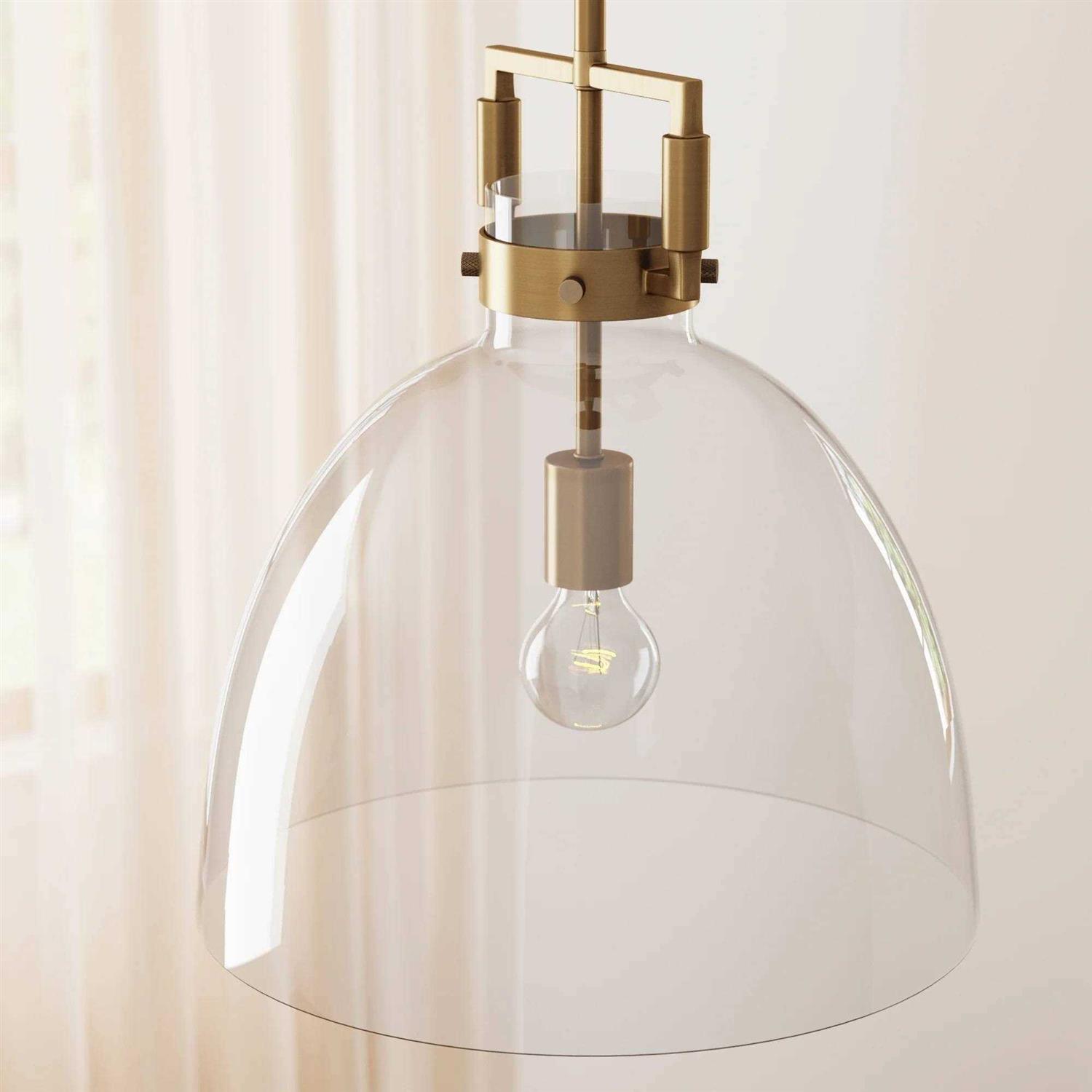 Nathan James Leigh Glass Dome Shade Pendant Ceiling Light - Image 4