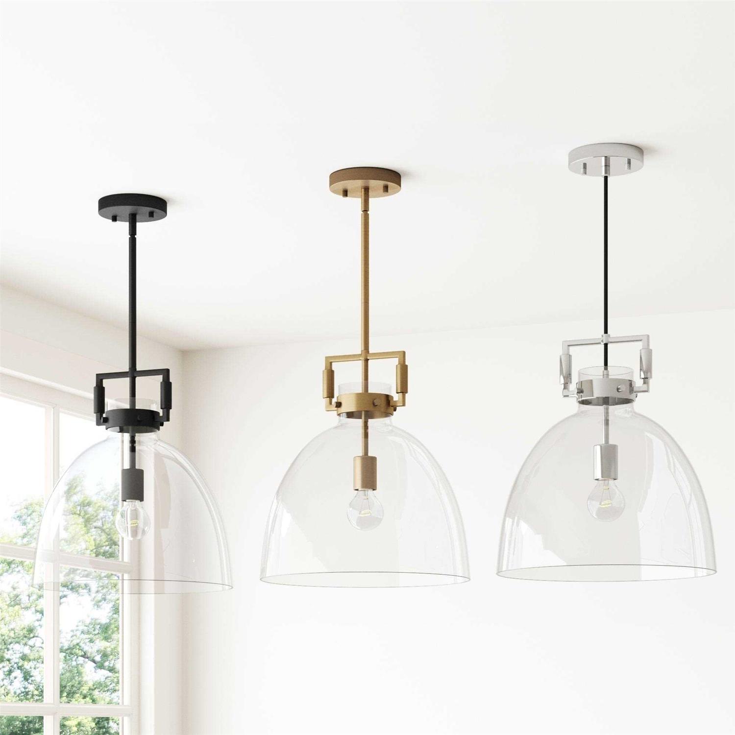 Nathan James Leigh Glass Dome Shade Pendant Ceiling Light - Image 4