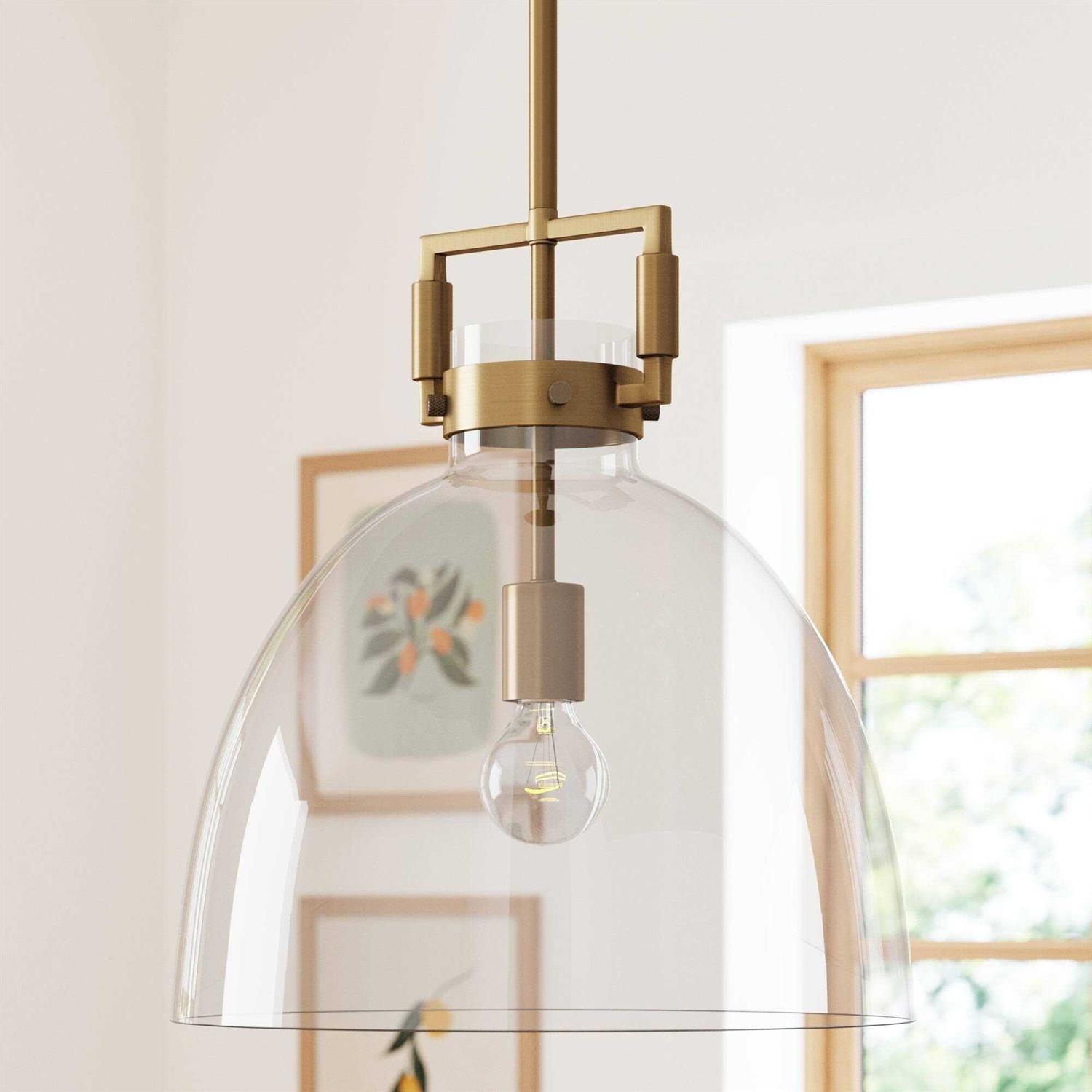 Nathan James Leigh Glass Dome Shade Pendant Ceiling Light - Image 5