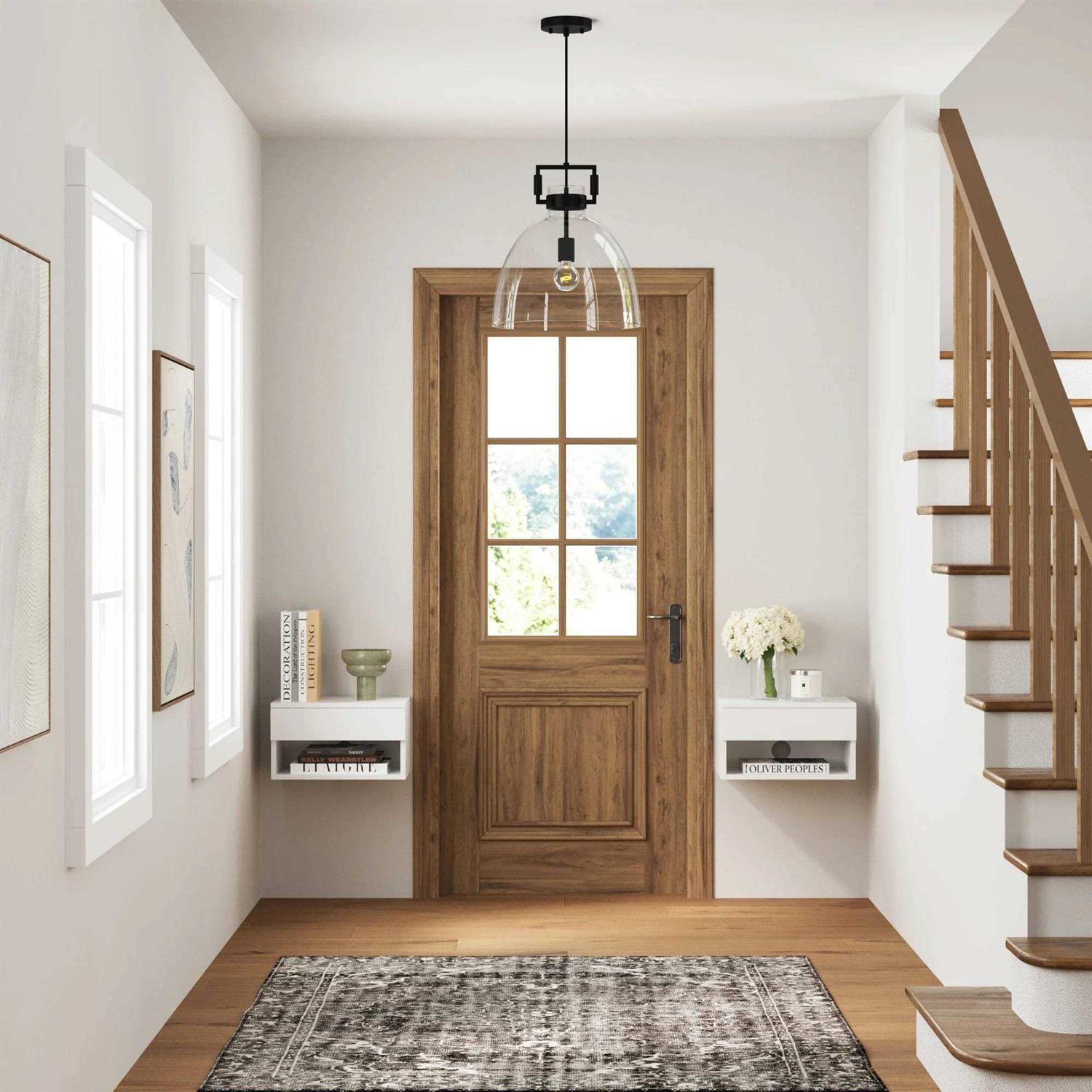 Nathan James Leigh Glass Dome Shade Pendant Ceiling Light - Image 4