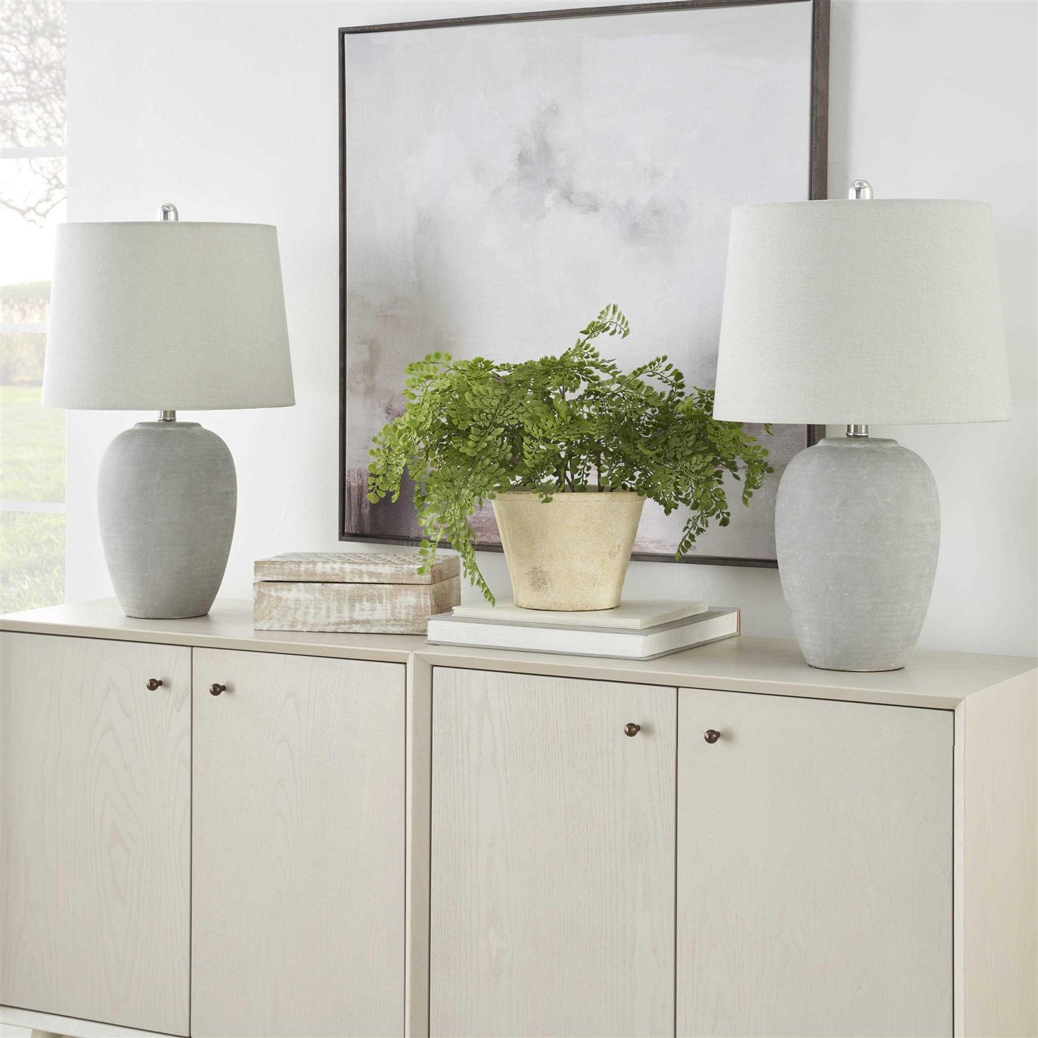 Nourison 23 Ceramic Pot Table Lamp for Bedroom - Image 4