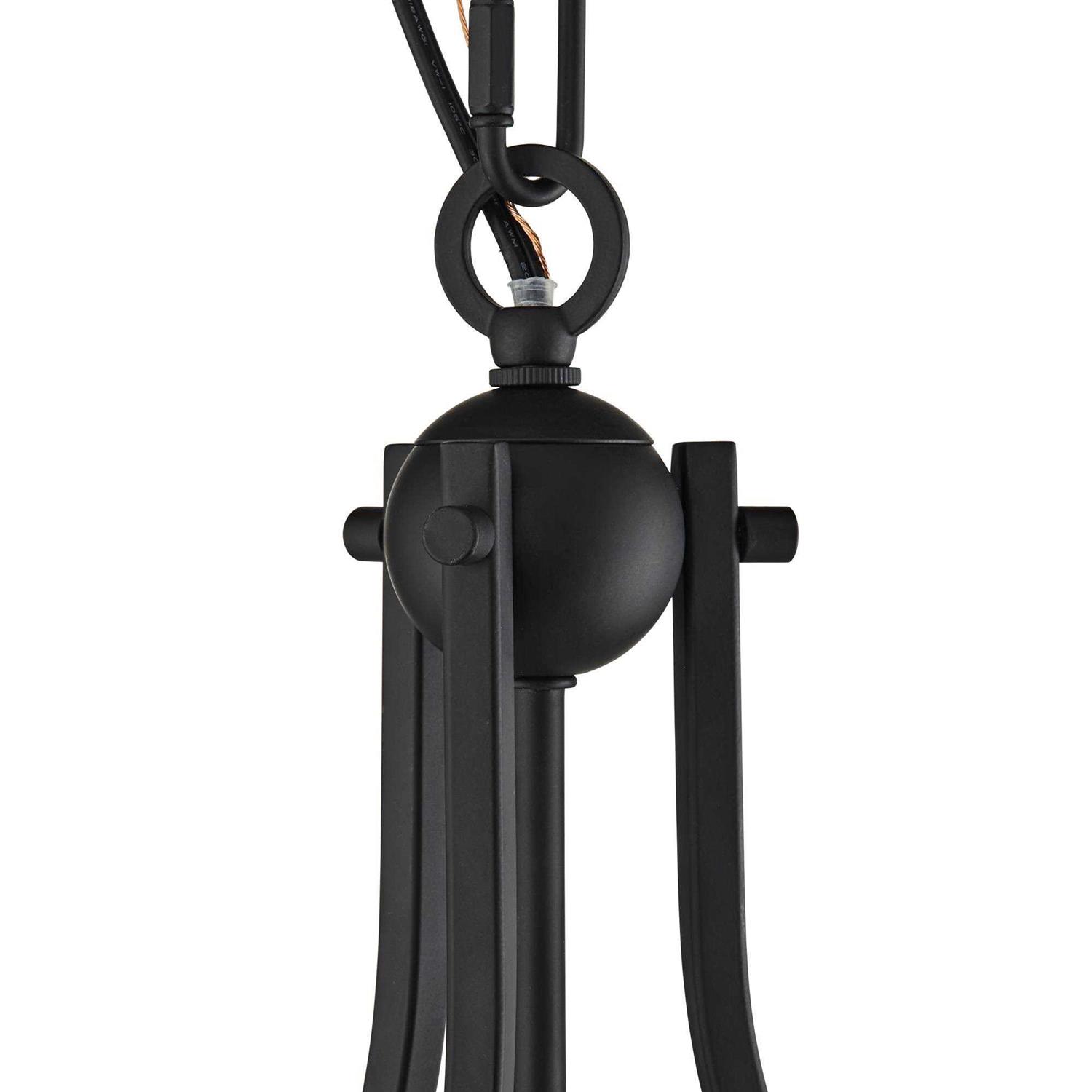 Franklin Iron Works Charleston Black Pendant Chandelier 13 1/2 Wide Modern LED Clear Glass for Dining Room House Kitchen Island Entryway Bedroom - Image 3