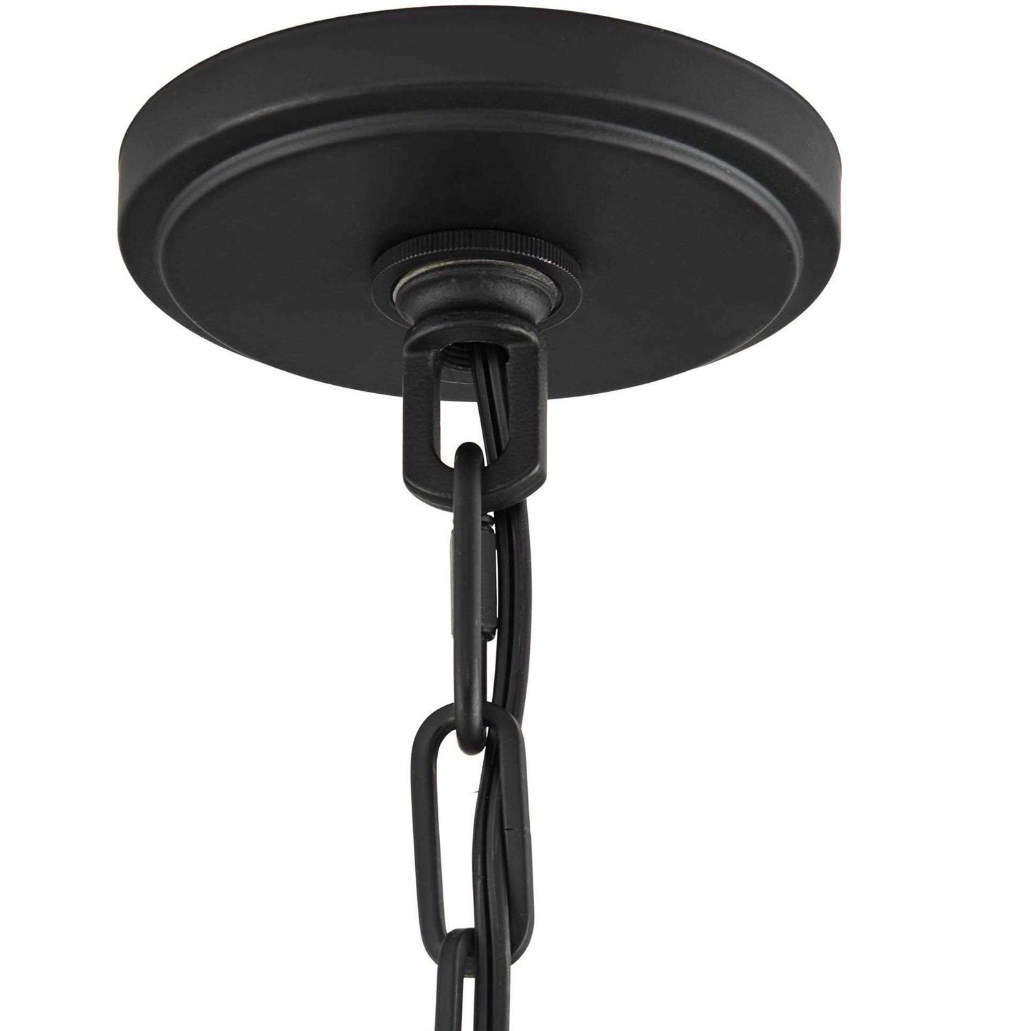 Franklin Iron Works Charleston Black Pendant Chandelier 13 1/2 Wide Modern LED Clear Glass for Dining Room House Kitchen Island Entryway Bedroom - Image 4