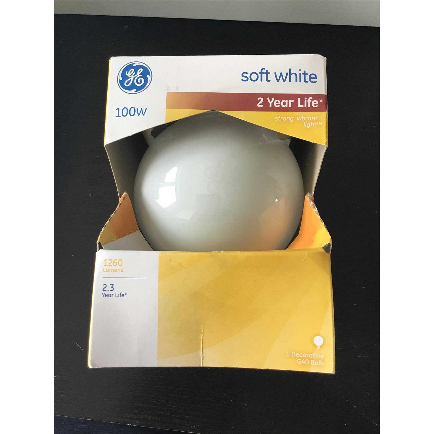 GE 100W Soft White G40 Globe Light Bulb - Image 3