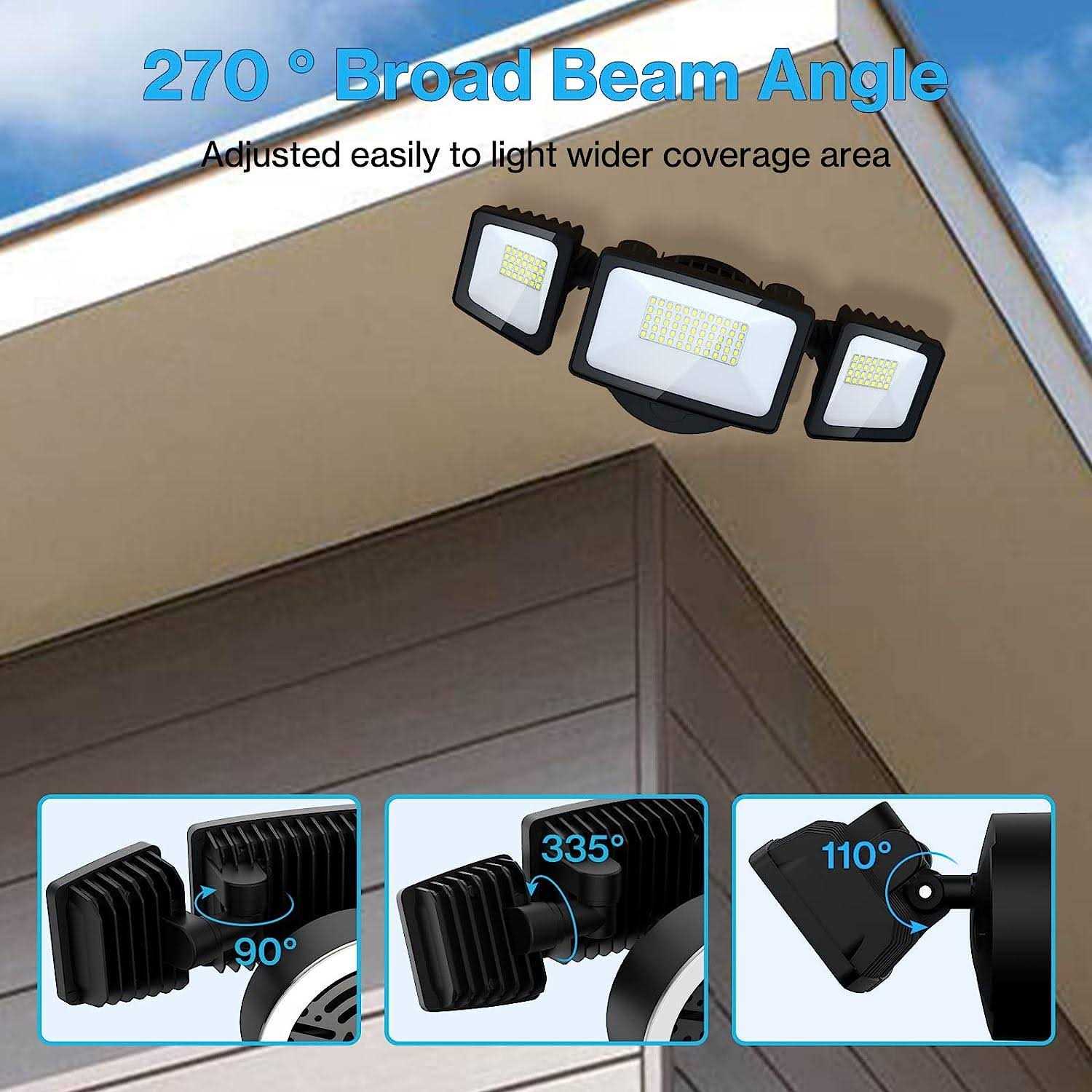 Olafus 55W Exterior Flood Lights Fixture Outdoor 2 Pack LED Security Lights 5500LM - Image 5