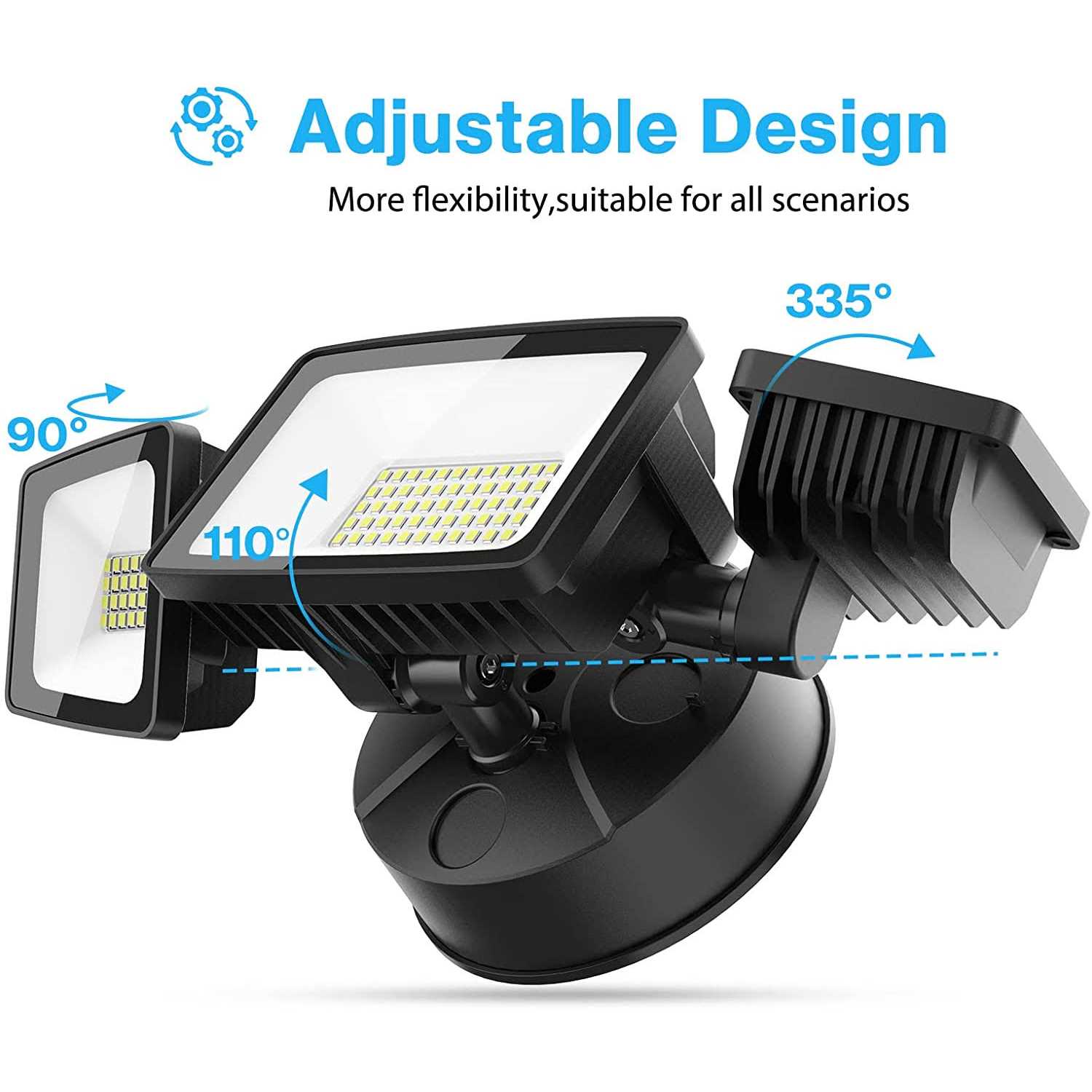 Olafus 55W Exterior Flood Lights Fixture Outdoor 2 Pack LED Security Lights 5500LM - Image 4