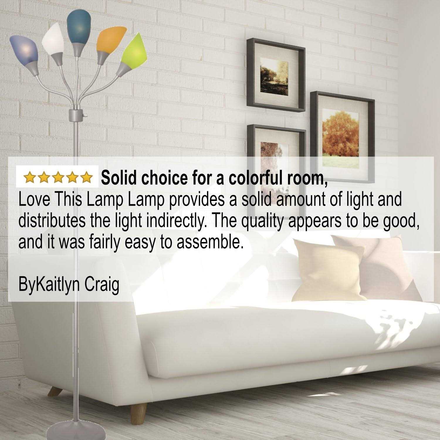 Medusa 5 Light Adjustable Floor Lamp with Acrylic Shades - Image 3