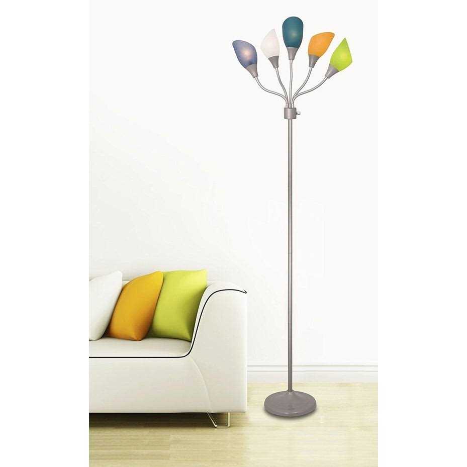 Medusa 5 Light Adjustable Floor Lamp with Acrylic Shades - Image 5