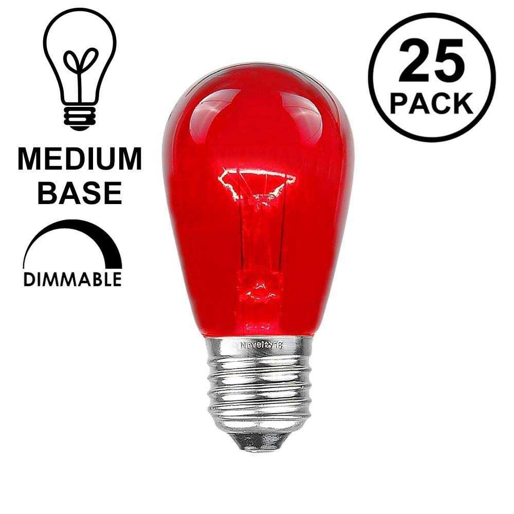 Novelty Lights 25 Pack S14 Outdoor Patio Edison Replacement Bulbs - Image 3