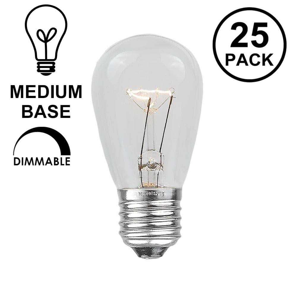 Novelty Lights 25 Pack S14 Outdoor Patio Edison Replacement Bulbs - Image 4