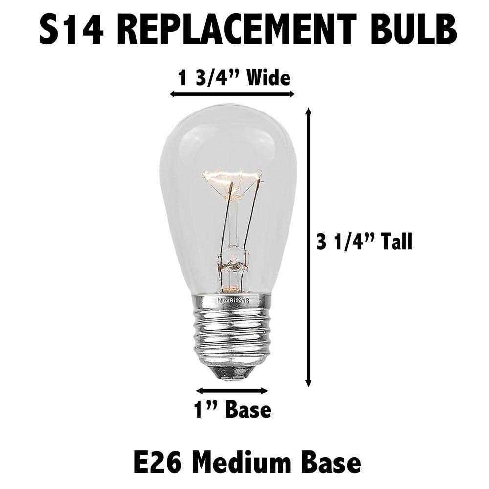 Novelty Lights 25 Pack S14 Outdoor Patio Edison Replacement Bulbs - Image 5